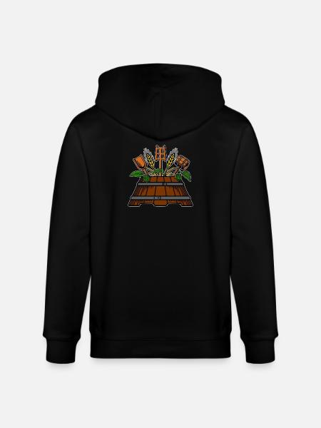 Brewer logo - Stanley/Stella CULTIVATOR Unisex Organic Hooded Jacket - black