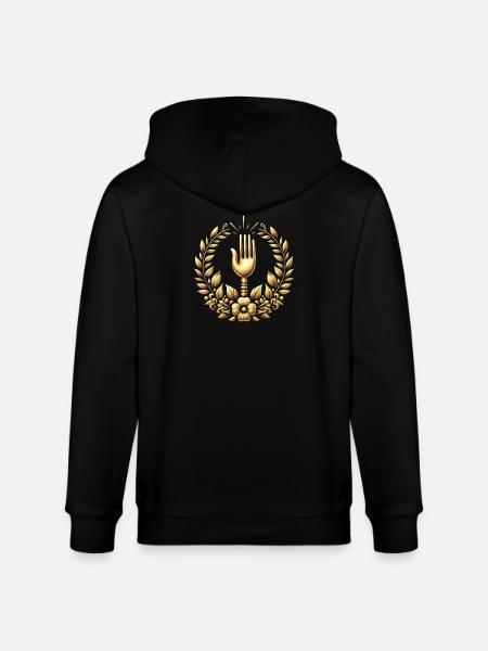 Gourmet Fork Logo - Stanley/Stella CULTIVATOR  Unisex Organic Hooded Jacket - black