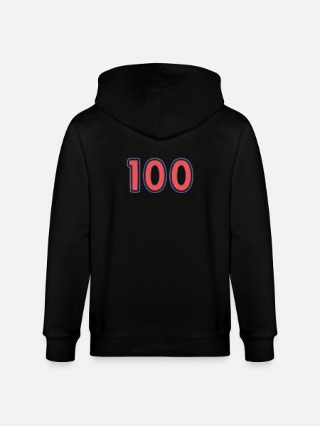 100. 100 YEARS. 100th ANNIVERSARY - Stanley/Stella CULTIVATOR  Unisex Organic Hooded Jacket - black
