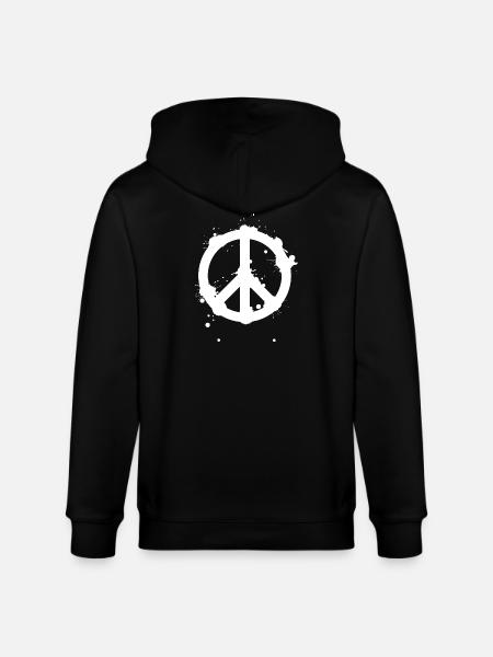 Peace Splash Guerrilla Print Style - Stanley/Stella CULTIVATOR Unisex Organic Hooded Jacket - black