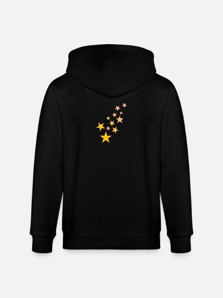 Star asterisk pattern starry sky - Stanley/Stella CULTIVATOR Unisex Organic Hooded Jacket - black