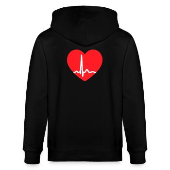 LIGNE ECG CŒUR - Veste à capuche bio CULTIVATOR Stanley/Stella Unisexe - noir - Dos - Anna (173cm)