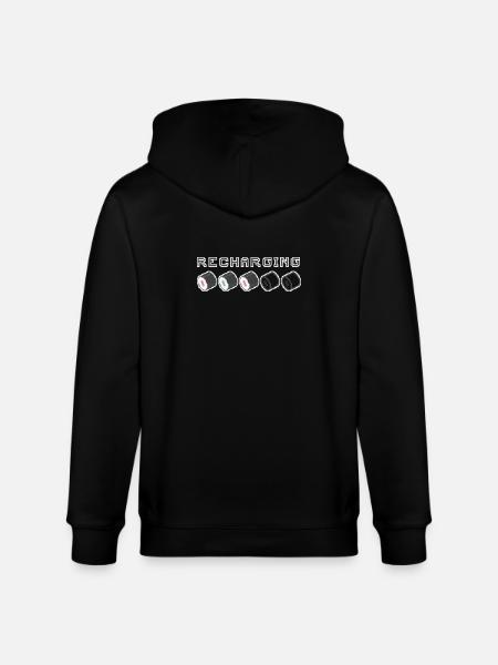 Recharging Pixel Sushi - Stanley/Stella CULTIVATOR  Unisex Organic Hooded Jacket - black