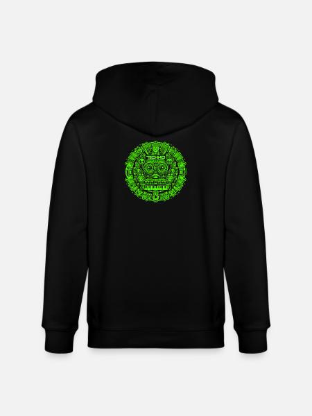 Techno Music Logo - Stanley/Stella CULTIVATOR Unisex Organic Hooded Jacket - black