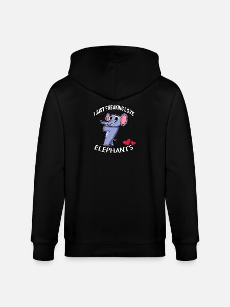 J'aime les éléphants - Veste à capuche bio CULTIVATOR Stanley/Stella Unisexe - noir