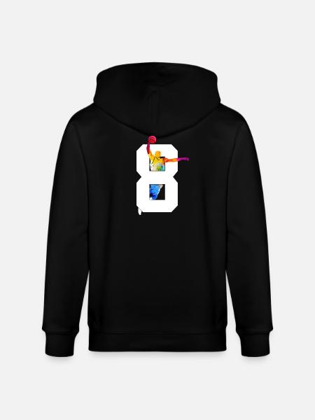 NUMBER 8 BASKETBALL 8TH BIRTHDAY - Stanley/Stella CULTIVATOR Unisex Organic Hooded Jacket - black