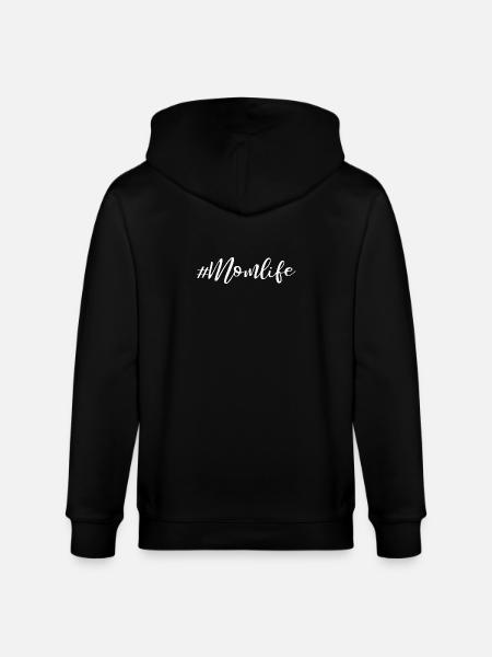 Momlife - Slogan Design - Stanley/Stella CULTIVATOR  Unisex Organic Hooded Jacket - black