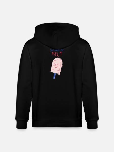 you make me melt icecream - Stanley/Stella CULTIVATOR Unisex Organic Hooded Jacket - black