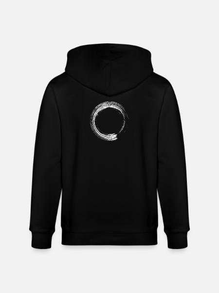 Circle design brush icon white - Stanley/Stella CULTIVATOR  Unisex Organic Hooded Jacket - black
