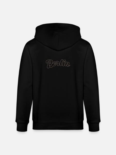 Berlin German Capital lettering - Stanley/Stella CULTIVATOR  Unisex Organic Hooded Jacket - black