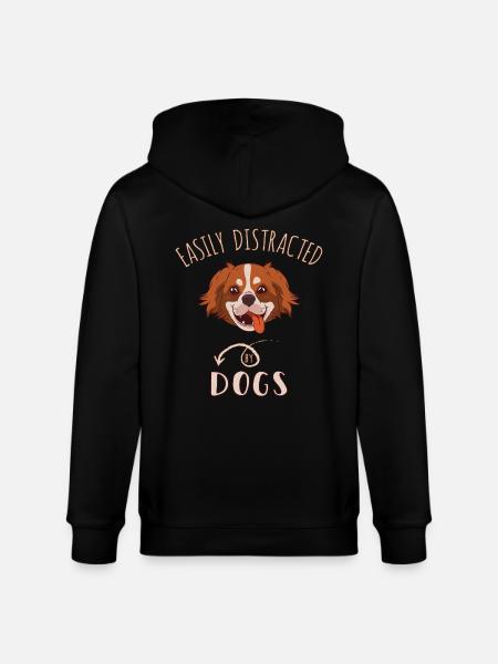 Easily Distracted By Dogs - Stanley/Stella CULTIVATOR Unisex Organic Hooded Jacket - black