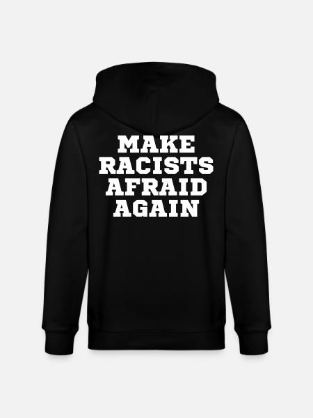 Racists scare again - Stanley/Stella CULTIVATOR Unisex Organic Hooded Jacket - black