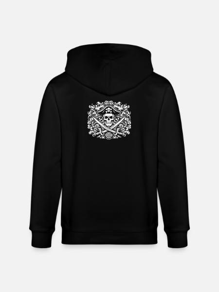 Pirate logo - Stanley/Stella CULTIVATOR Unisex Organic Hooded Jacket - black