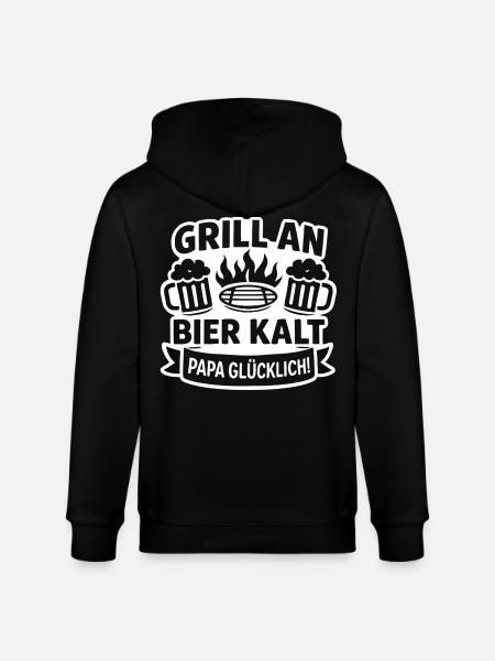 Grill Papa Bier Kalt - Stanley/Stella Unisex Bio-Kapuzenjacke CULTIVATOR - Schwarz
