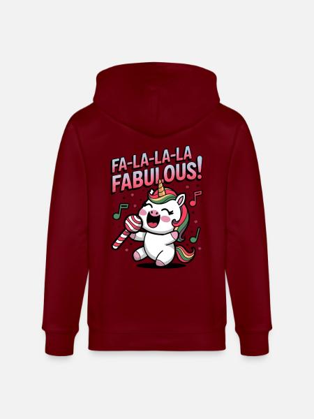 Fa-la-la-la Fabulous! - Stanley/Stella CULTIVATOR  Unisex Organic Hooded Jacket - burgundy