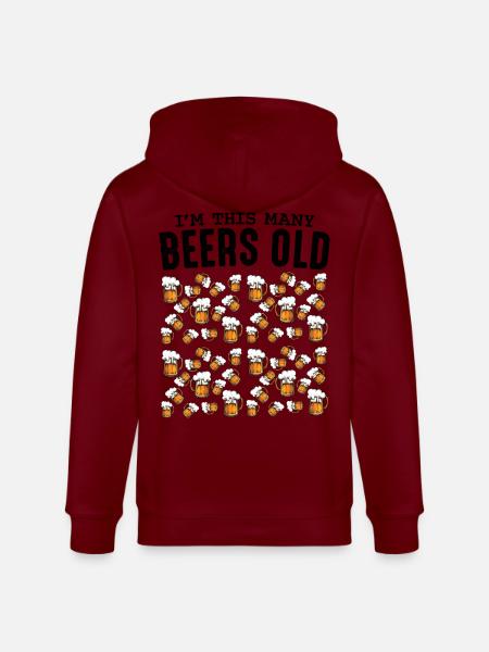 Beer Mug Pattern Collection Birthday 50 - Stanley/Stella CULTIVATOR Unisex Organic Hooded Jacket - burgundy