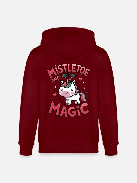Mistletoe And Magic - Stanley/Stella CULTIVATOR  Unisex Organic Hooded Jacket - burgundy