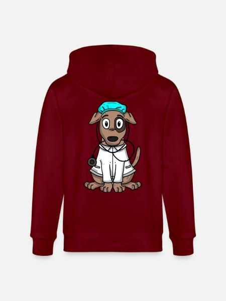 Dog Doctor - Stanley/Stella CULTIVATOR Unisex Organic Hooded Jacket - burgundy