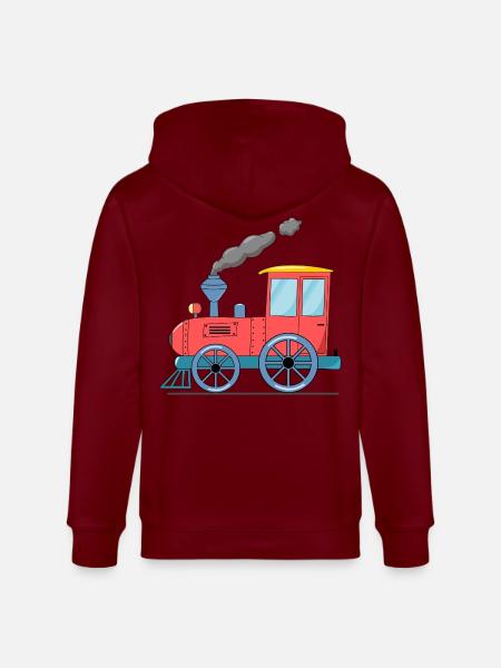 Children's train railway pink - Stanley/Stella CULTIVATOR Unisex Organic Hooded Jacket - burgundy