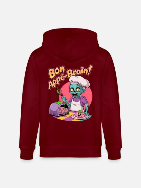 Bon Appé-brain! - Stanley/Stella CULTIVATOR Unisex Organic Hooded Jacket - burgundy