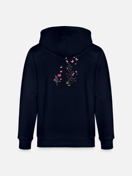 Skin-flowered - Stanley/Stella CULTIVATOR  Unisex Organic Hooded Jacket - navy