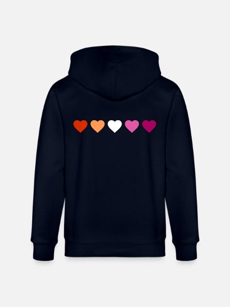 Lesbian Lesbian Lesbian Hearts - Stanley/Stella CULTIVATOR Unisex Organic Hooded Jacket - navy