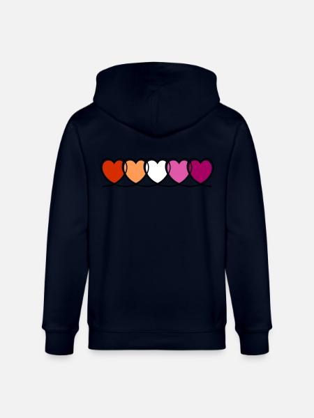 Lesbe lesbisch Herzen - Stanley/Stella Unisex Bio-Kapuzenjacke CULTIVATOR  - Navy