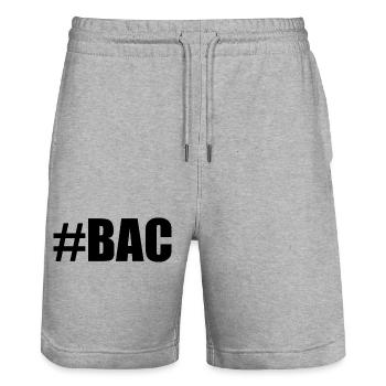 FERRY. BACCALAUREAT. PATENT. DNB. EXAMINATION. WELL DONE - Stanley/Stella Trainer Unisex Organic Jogging Shorts - heather grey - Front - Nik (191cm) & Marisol (170cm)