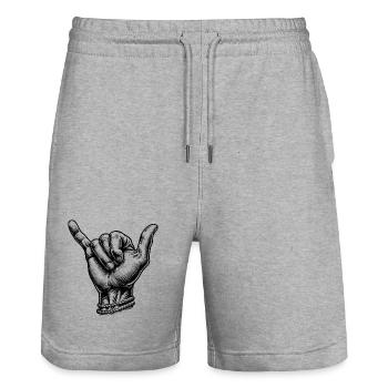 Relax Surfer Hand - Stanley/Stella Unisex Bio Joggingshorts Trainer  - Grau meliert - Vorne - Nik (191cm) & Marisol (170cm)
