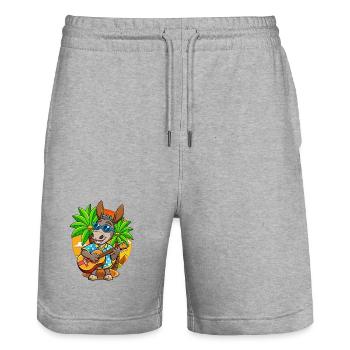 Lustige Esel Cartoon Sommer Strand Sonnenbrille - Stanley/Stella Unisex Bio Joggingshorts Trainer  - Grau meliert - Vorne - Nik (191cm) & Marisol (170cm)