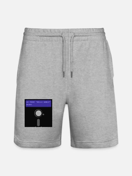 floppy disk - Stanley/Stella Trainer Unisex Organic Jogging Shorts - heather grey