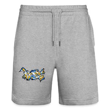 FCCZJ graffiti - Stanley/Stella Trainer Unisex Organic Jogging Shorts - heather grey - Front - Nik (191cm) & Marisol (170cm)