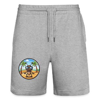 Ameise lustige Cartoon Sommer Strand Sonnenbrille Aufkleber - Stanley/Stella Unisex Bio Joggingshorts Trainer  - Grau meliert - Vorne - Nik (191cm) & Marisol (170cm)