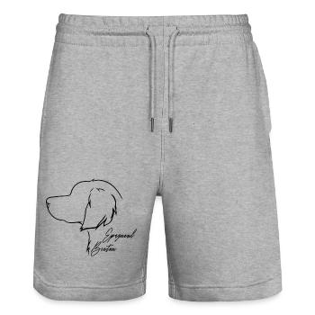 Epagneul Breton Profil Chiens Chien Wilsigns - Short de jogging bio TRAINER Stanley/Stella unisexe - gris chiné - Devant - Nik (191cm) & Marisol (170cm)