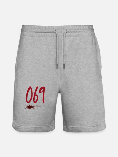 Postal Code Frankfurt 069 - Stanley/Stella Trainer Unisex Organic Jogging Shorts - heather grey