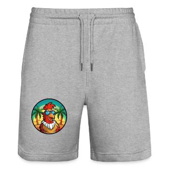 Hahn Lustige Cartoon Sommer Strand Sonnenbrille Cool - Stanley/Stella Unisex Bio Joggingshorts Trainer  - Grau meliert - Vorne - Nik (191cm) & Marisol (170cm)