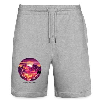 Neuer Tag, neue Höhen - Stanley/Stella Unisex Bio Joggingshorts Trainer  - Grau meliert - Vorne - Nik (191cm) & Marisol (170cm)