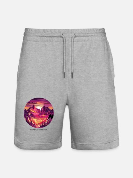 New Day, New Heights - Stanley/Stella Trainer Unisex Organic Jogging Shorts - heather grey