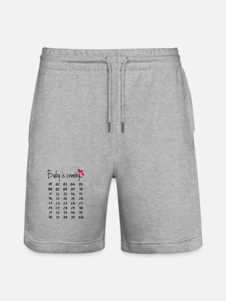 Sjov graviditet gravid gave forældre - Stanley/Stella Trainer økologiske unisex joggingshorts - grå meleret