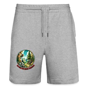 The Hunt for Hidden Treasures - Stanley/Stella Trainer Unisex Organic Jogging Shorts - heather grey - Front - Nik (191cm) & Marisol (170cm)