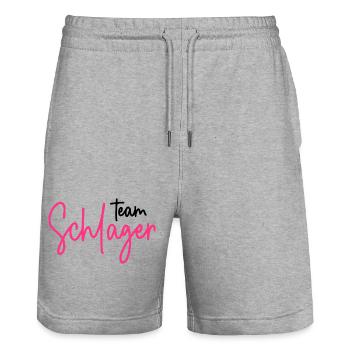 Team Schlager - Schlagerparty - Schlagermusik - Stanley/Stella Unisex Bio Joggingshorts Trainer  - Grau meliert - Vorne - Nik (191cm) & Marisol (170cm)