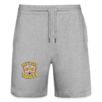 Lass uns warm werden - Stanley/Stella Unisex Bio Joggingshorts Trainer  - Grau meliert - Vorne - Nik (191cm) & Marisol (170cm)