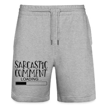 Sarcastic comment sayings funny funny - Stanley/Stella Trainer Unisex Organic Jogging Shorts - heather grey - Front - Nik (191cm) & Marisol (170cm)