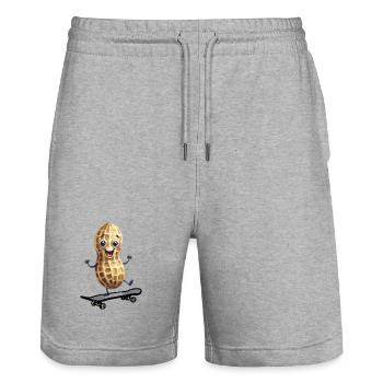 Peanut Peanuts Skater Skate Skateboard Kids - Stanley/Stella Trainer Unisex Organic Jogging Shorts - heather grey - Front - Nik (191cm) & Marisol (170cm)