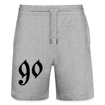 90 - Stanley/Stella Trainer Unisex Organic Jogging Shorts - heather grey - Front - Nik (191cm) & Marisol (170cm)