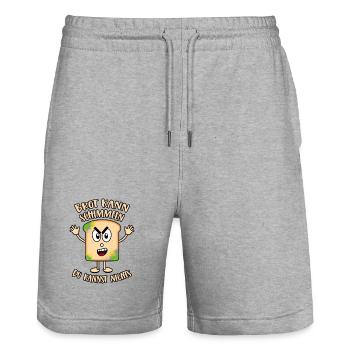 Brot kann schimmeln Du kannst nichts - Stanley/Stella Unisex Bio Joggingshorts Trainer  - Grau meliert - Vorne - Nik (191cm) & Marisol (170cm)