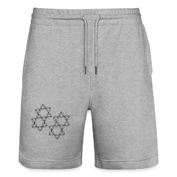 Conception Hexa - Short de jogging bio TRAINER Stanley/Stella unisexe - gris chiné - Devant - Nik (191cm) & Marisol (170cm)