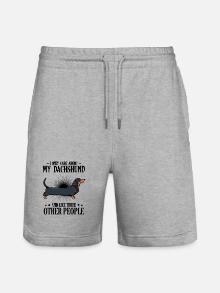 dachshund - Stanley/Stella Trainer Unisex Organic Jogging Shorts - heather grey