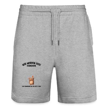 Wir werden dich Vermissen beste Team Abschied - Stanley/Stella Unisex Bio Joggingshorts Trainer  - Grau meliert - Vorne - Nik (191cm) & Marisol (170cm)