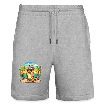 Anaconda Lustige Cartoon Sommer Strand Sonnenbrille - Stanley/Stella Unisex Bio Joggingshorts Trainer  - Grau meliert - Vorne - Nik (191cm) & Marisol (170cm)